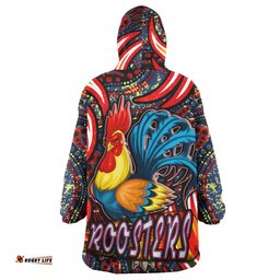 nrlw roosters rugby snug hoodie custom womens rugby league with aboriginal style player and number oodie blanket
