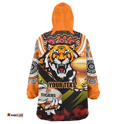 tigers premierships rugby snug hoodie custom go tigers champion claw scratch aboriginal culture oodie blanket