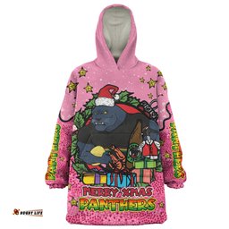 Penrith Panthers Christmas Custom Snug Hoodie - Merry Christmas Our Beloved Team With Aboriginal Dot Art Pattern V2 Snug Hoodie