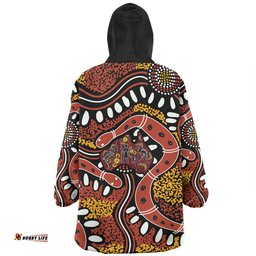 Australia Rainbow Serpent Aboriginal Snug Hoodie - Aboriginal Dot Art Snake Artwork Snug Hoodie