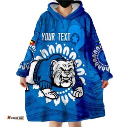 custom personalised bulldogs naidoc indigenous wearable blanket hoodie