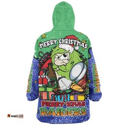 Canberra Raiders Christmas Custom Snug Hoodie - Merry Christmas Our Beloved Team With Aboriginal Dot Art Pattern Snug Hoodie