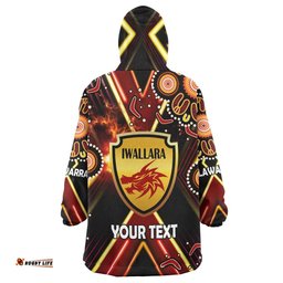 st george rugby snug hoodie custom dragons mascot illawarra rugby with aboriginal art player and number oodie blanket