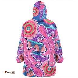 Australia Platypus Aboriginal Snug Hoodie - Pink Platypus With Aboriginal Art Dot Painting Patterns Inspired Snug Hoodie