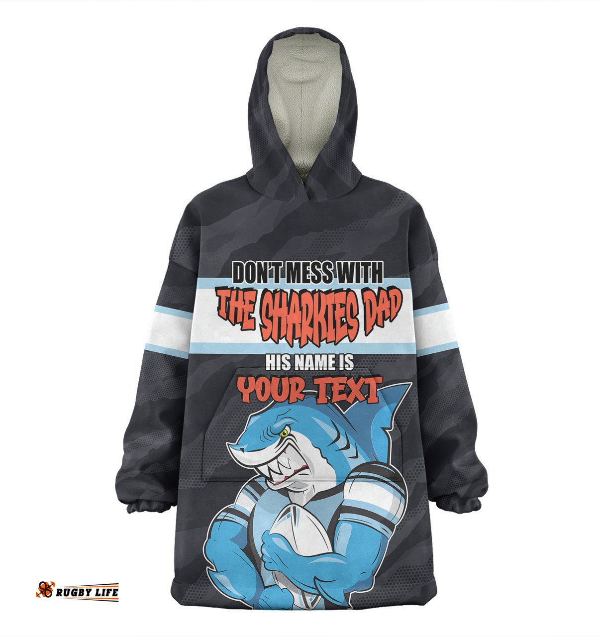 Cronulla-Sutherland Sharks Father's Day Snug Hoodie - Screaming Dad and Crazy Fan