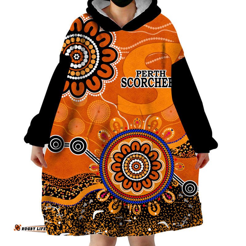 custom personalised perth scorchers wearable blanket hoodie cricket indigenous aboriginal