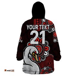 custom personalised afl sydney swans 1874 aboriginal wearable blanket hoodie