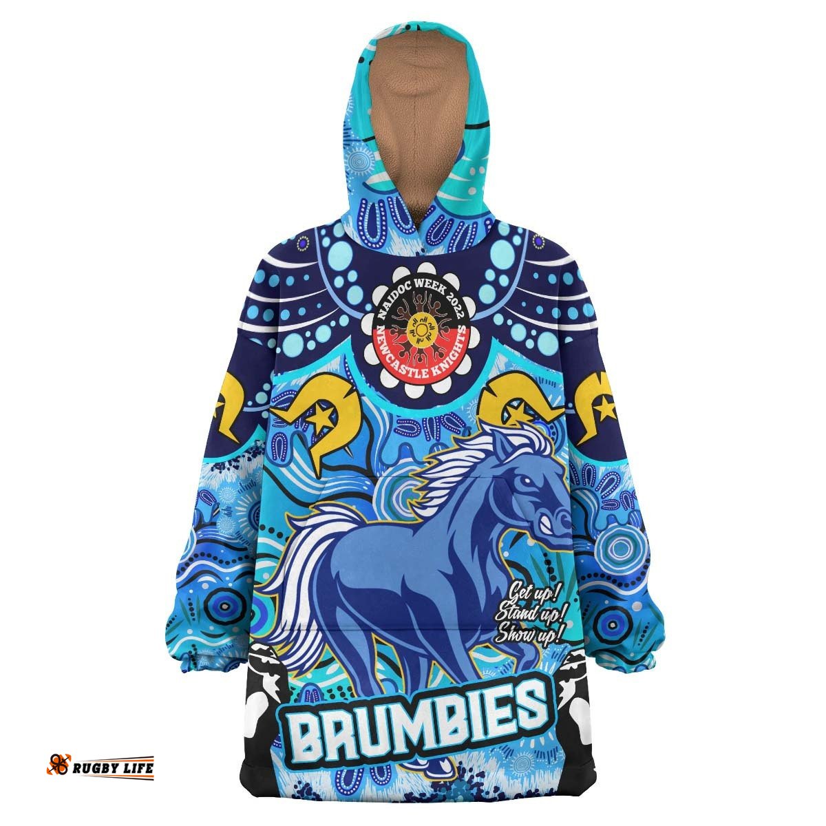 brumbies rugby custom snug hoodie naidoc week and torres strait brumbies with aboriginal patterns oodie blanket