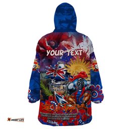 personalised australia rugby knights anzac wearable blanket hoodie newcastle scratch style dt02