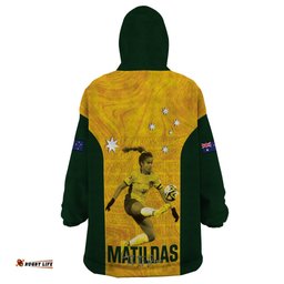australia soccer wearable blanket hoodie fowler matildas gold marble