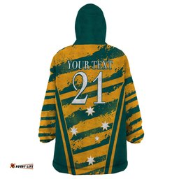 custom australia rugby wearable blanket hoodie wallabies mascots indigenous aboriginal version