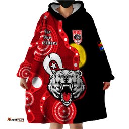 north sydney rugby naidoc wearable blanket hoodie bears indigenous for our elders