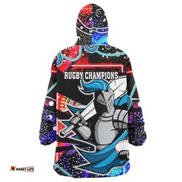 knights rugby snug hoodie custom knights rugby league team with aboriginal culture player and number oodie blanket