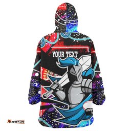 knights rugby snug hoodie custom knights rugby league team with aboriginal culture player and number oodie blanket
