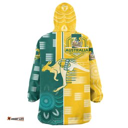 australian rugby sevens mens squad snug hoodie custom kangaroo rugby sport aboriginal patterns oodie blanket