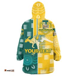 australian rugby sevens mens squad snug hoodie custom kangaroo rugby sport aboriginal patterns oodie blanket
