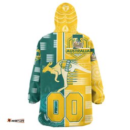 australian rugby sevens mens squad snug hoodie custom kangaroo rugby sport aboriginal patterns oodie blanket