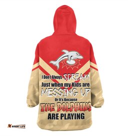 Redcliffe Dolphins Father's Day Snug Hoodie - Screaming Dad and Crazy Fan