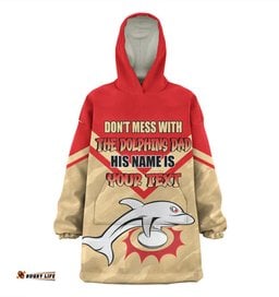 Redcliffe Dolphins Father's Day Snug Hoodie - Screaming Dad and Crazy Fan