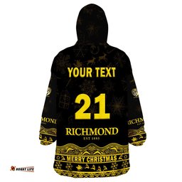 custom personalised and number richmond tigers unique winter season tigers merry christmas wearable blanket hoodie