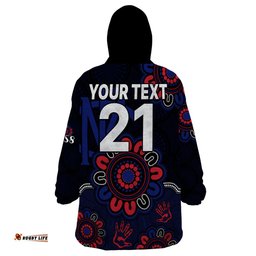 custom personalised afl melbourne demons 1858 aboriginal wearable blanket hoodie