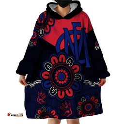 custom personalised afl melbourne demons 1858 aboriginal wearable blanket hoodie
