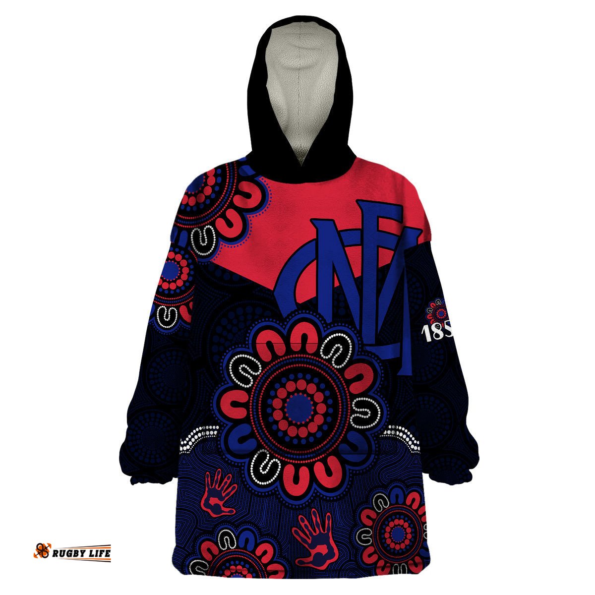 custom personalised afl melbourne demons 1858 aboriginal wearable blanket hoodie