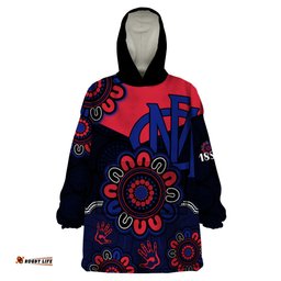 custom personalised afl melbourne demons 1858 aboriginal wearable blanket hoodie