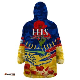 eels rugby anzac wearable blanket hoodie lest we forget