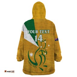 custom australia rugby wearable blanket hoodie 2024 wallabies grunge style