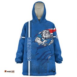 Canterbury-Bankstown Bulldogs Snug Hoodie - Happy Australia Day Flag Scratch Style
