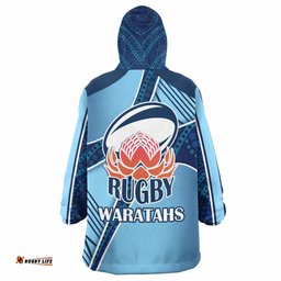 waratahs rugby snug hoodie custom rugby ball logo oodie blanket