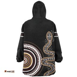 Australia Rainbow Serpent Aboriginal Custom Snug Hoodie - Dreamtime Mother of Life Black Snug Hoodie