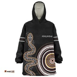 Australia Rainbow Serpent Aboriginal Custom Snug Hoodie - Dreamtime Mother of Life Black Snug Hoodie