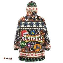 panthers rugby christmas snug hoodie custom xmas panthers christmas balls snowflake with aboriginal patterns wearable blanket hoodie
