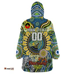 custom naidoc week 2024 eels wearable blanket hoodie mascot rugby dt02