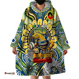 custom naidoc week 2024 eels wearable blanket hoodie mascot rugby dt02