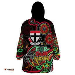 st kilda football aboriginal art wearable blanket hoodie naidoc indigenous tribal