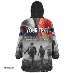 Australia Anzac Day Custom Snug Hoodie - Thank You For The Risks You Take Snug Hoodie