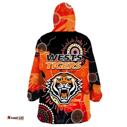 wests tigers indigenous aboriginal rugby wearable blanket hoodie