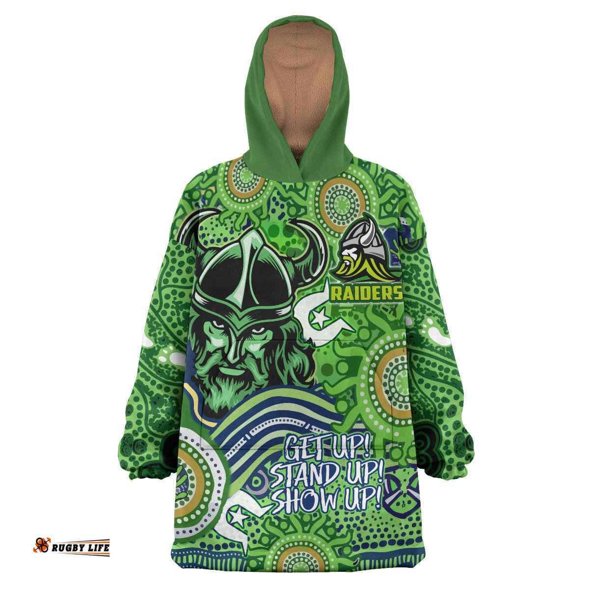 raiders rugby naidoc week watercolour snug hoodie custom canberra raiders getting up standing up showing up oodie blanket