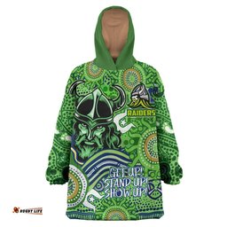 raiders rugby naidoc week watercolour snug hoodie custom canberra raiders getting up standing up showing up oodie blanket