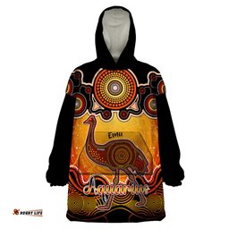 personalised australia aquarius emu zodiac wearable blanket hoodie auz astrology aboriginal red