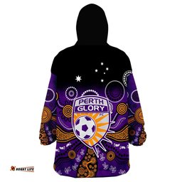 perth glory football wearable blanket hoodie aboriginal art