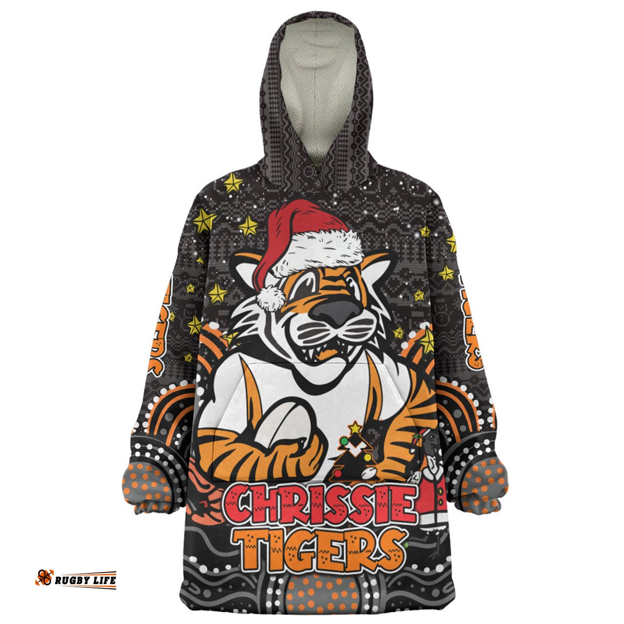 Wests Tigers Christmas Custom Snug Hoodie - Christmas Knit Patterns Vintage Jersey Ugly Snug Hoodie