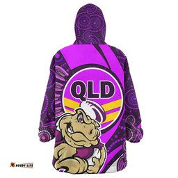 Cane Toads Team Snug Hoodie - Cane Toads QLD Quotes with Cane Toad Aboriginal Inspired Oodie Blanket