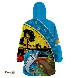 sharks rugby anzac day wearable blanket hoodie sharkies rosemary starry night