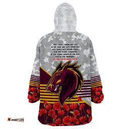 broncos rugby anzac day 2024 wearable blanket hoodie camouflage style