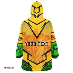australia national rugby sevens team snug hoodie custom aussie 7s team coat of arms aboriginal player and number oodie blanket