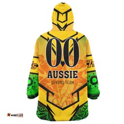 australia national rugby sevens team snug hoodie custom aussie 7s team coat of arms aboriginal player and number oodie blanket